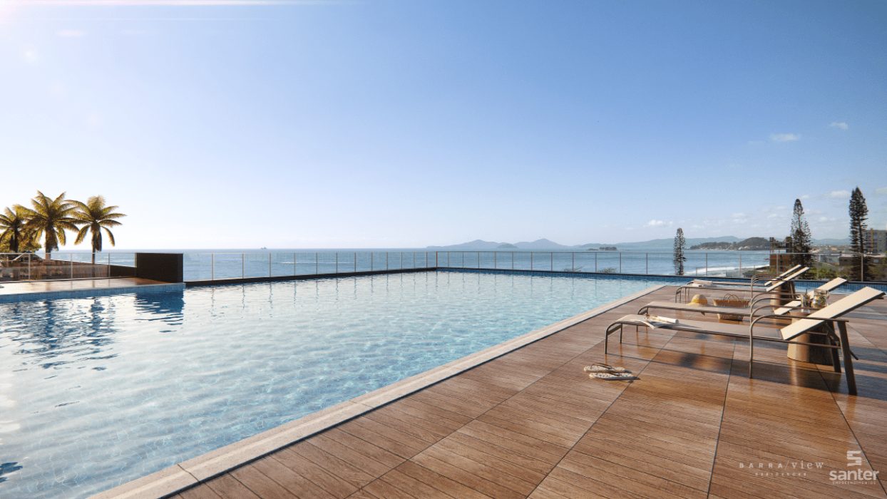 Barra View Residences — Deck e piscina