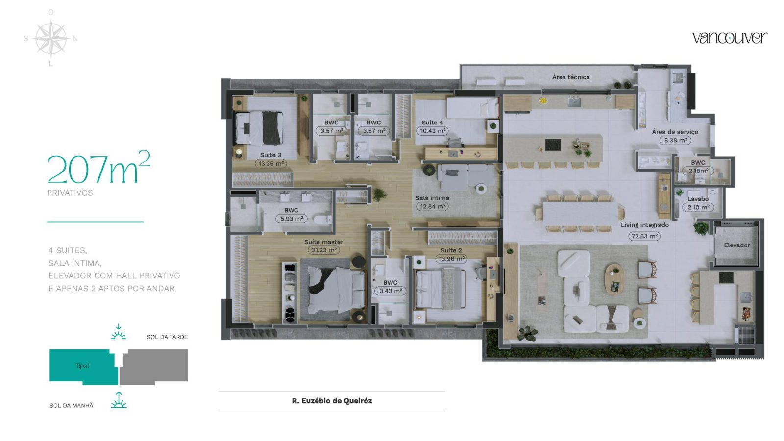 Planta — 207 m²