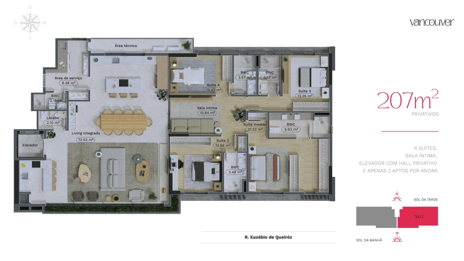 Planta — 207 m², variação